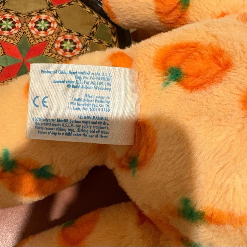 Build A Bear Pumpkin Nose Retired 2012 Teddy Bear Fall Halloween Retired BAB - Picture 6 of 9